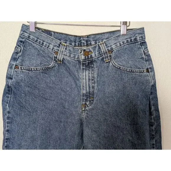 Vintage 90s Lee Riders Blue High Rise Mom Jeans Dark Wash Sz 10P Tapered Leg - Picture 4 of 10